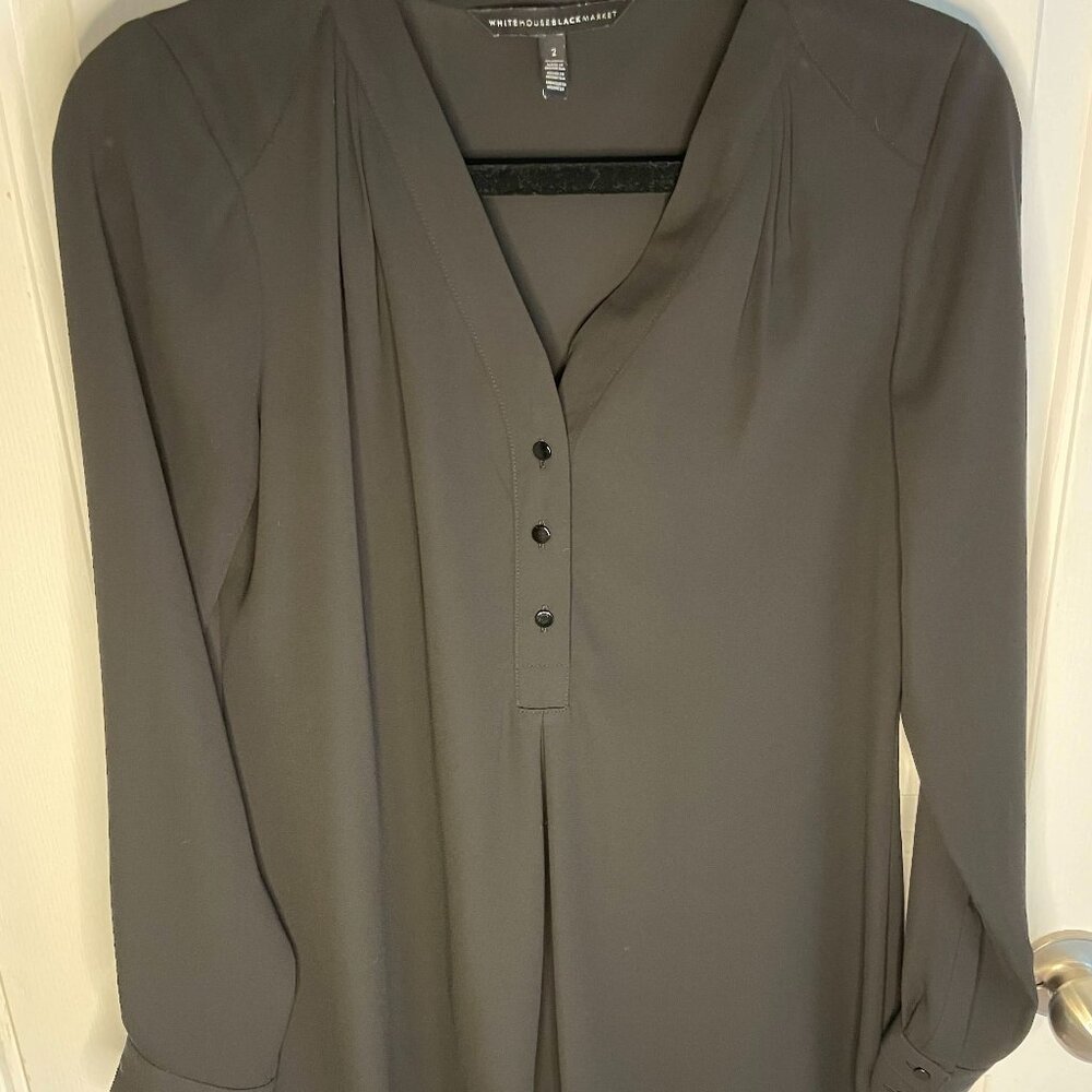 Black White House Black Market Blouse Size 2